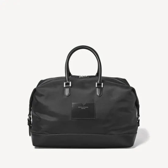 Men039s Weekend Bag Black Leathertrim Nylon Canvas Men Aspinal Of London Travel Bags
