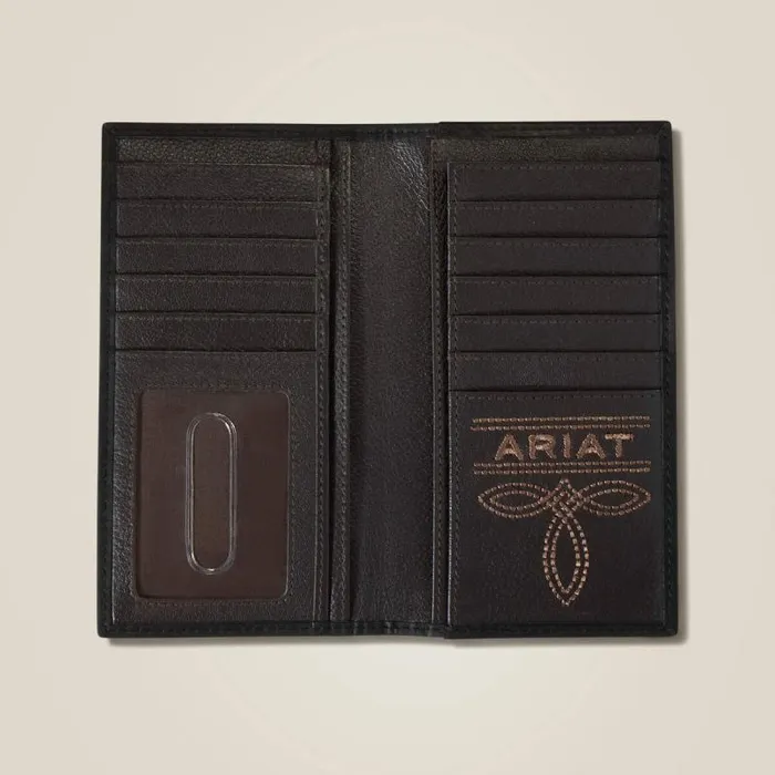 Men Bags and Wallets Ariat Mexico Logo Rodeo Wallet Brown