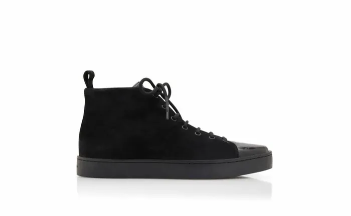 Men Black Calf Leather Lace Up Sneakers Manolo Blahnik LaceUps