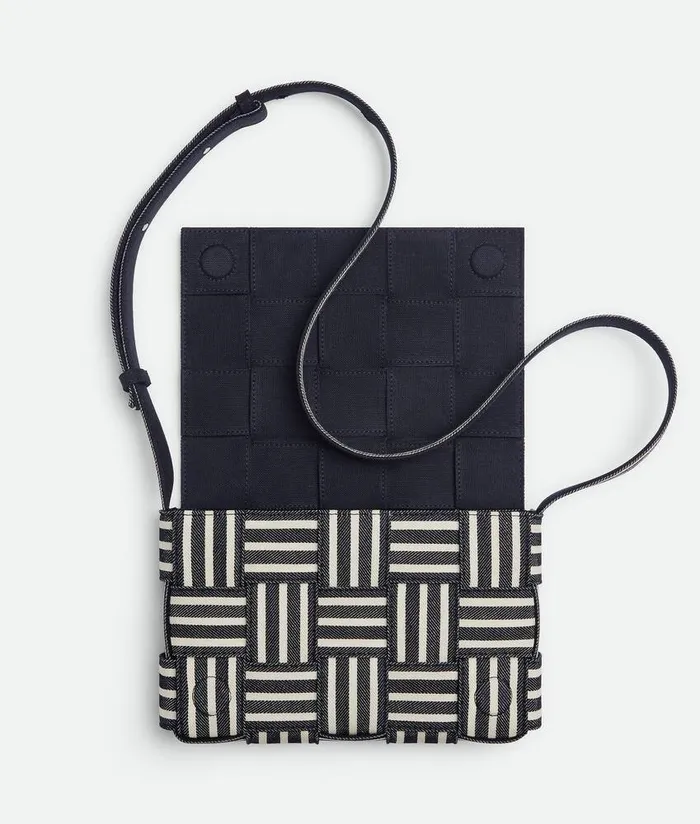 Men Bottega Veneta Crossbody Cassette Navywhiteblack