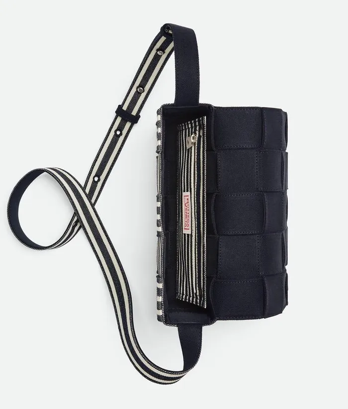 Men Bottega Veneta Crossbody Cassette Navywhiteblack