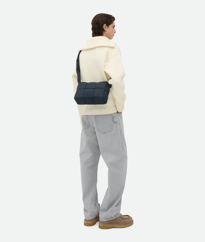 Men Bottega Veneta Crossbody Medium Arco Padded Camera Bag Shadow