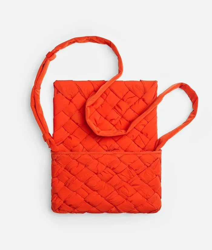 Men Bottega Veneta Crossbody Small Rumple Messenger Orange