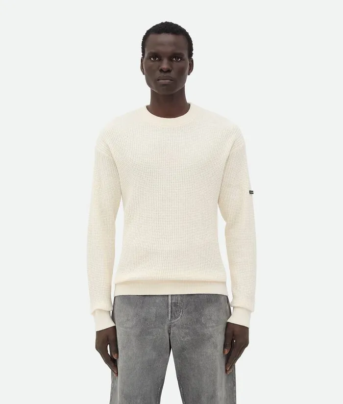 Men Bottega Veneta Knitwear Cotton Jumper Dovechalk