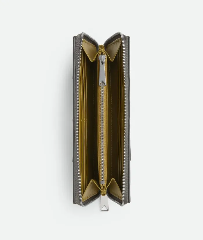Men Bottega Veneta Long Wallets Cassette Zip Around Wallet Lapillilimonite