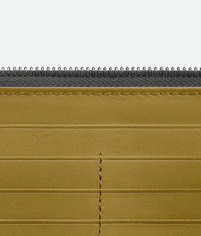 Men Bottega Veneta Long Wallets Cassette Zip Around Wallet Lapillilimonite
