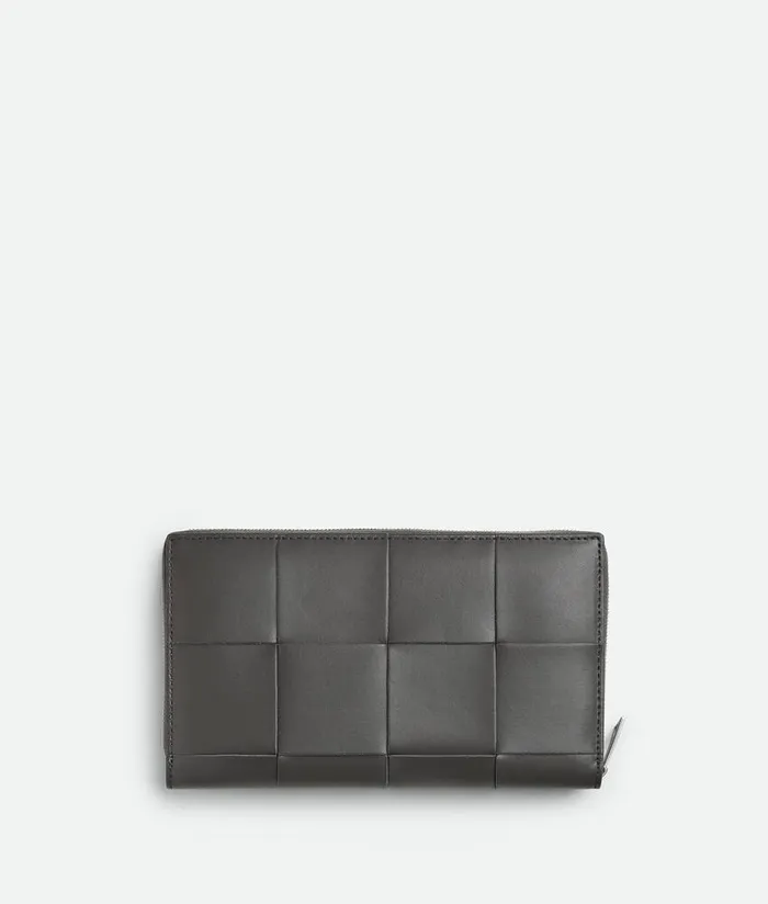 Men Bottega Veneta Long Wallets Cassette Zip Around Wallet Lapillilimonite