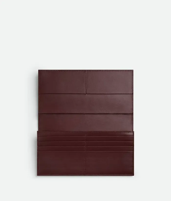 Men Bottega Veneta Long Wallets Intrecciato Long Wallet With Coin Purse Blackmadder Brown