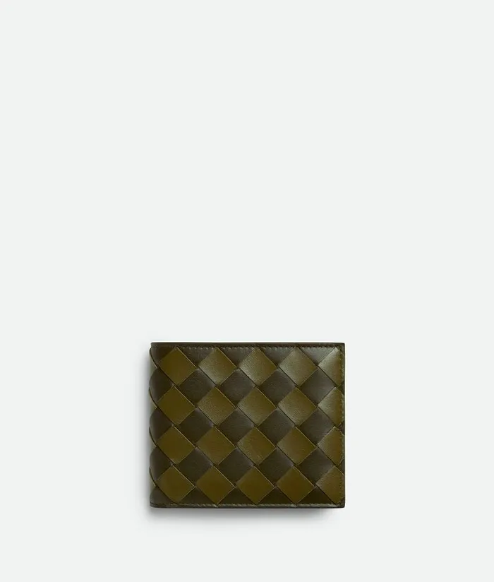 Men Bottega Veneta Small Wallets Intrecciato BiFold Wallet Kakiolive Oil