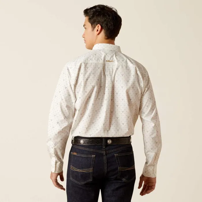 Men Button Down Shirts Ariat Edmond Classic Fit Shirt White Men Button Down Shirts Ariat Edmond Classic Fit Shirt White