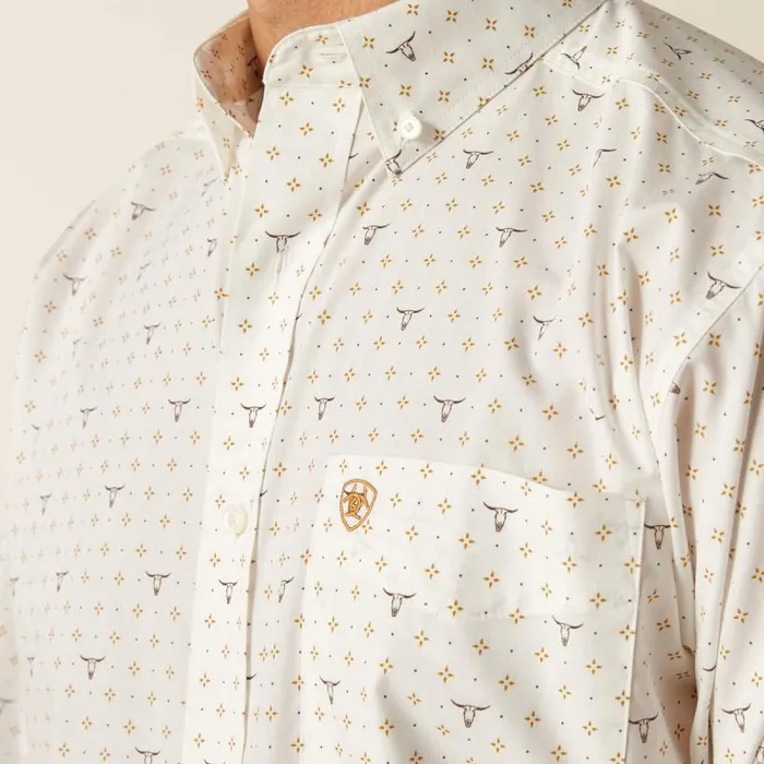 Men Button Down Shirts Ariat Edmond Classic Fit Shirt White Men Button Down Shirts Ariat Edmond Classic Fit Shirt White