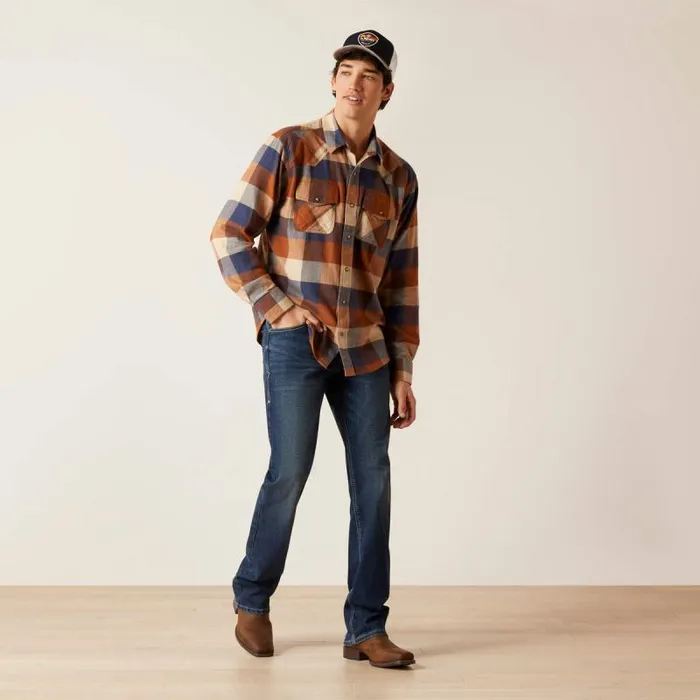 Men Button Down Shirts Ariat Haider Retro Fit Shirt Mohogany