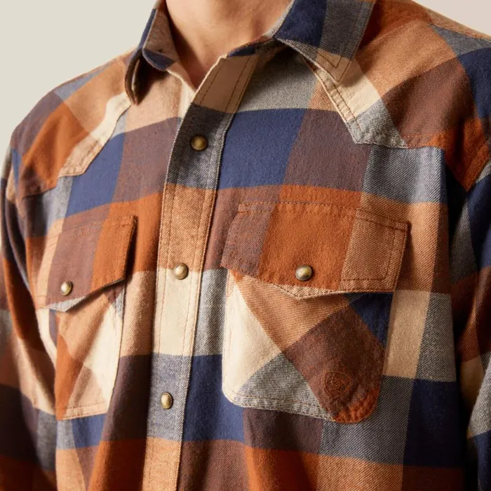 Men Button Down Shirts Ariat Haider Retro Fit Shirt Mohogany
