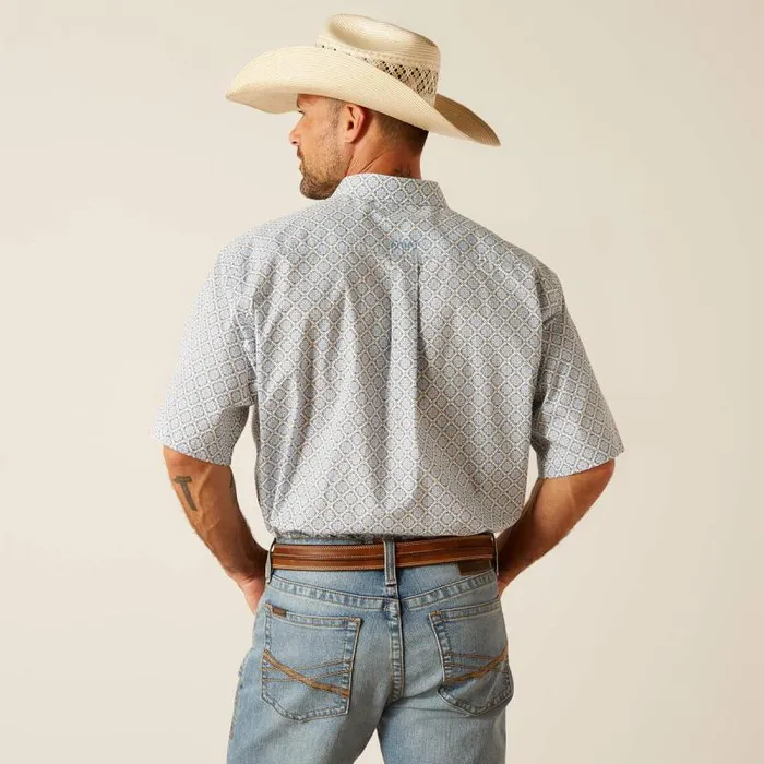 Men Button Down Shirts Ariat Jett Classic Fit Shirt Ceramic Teal