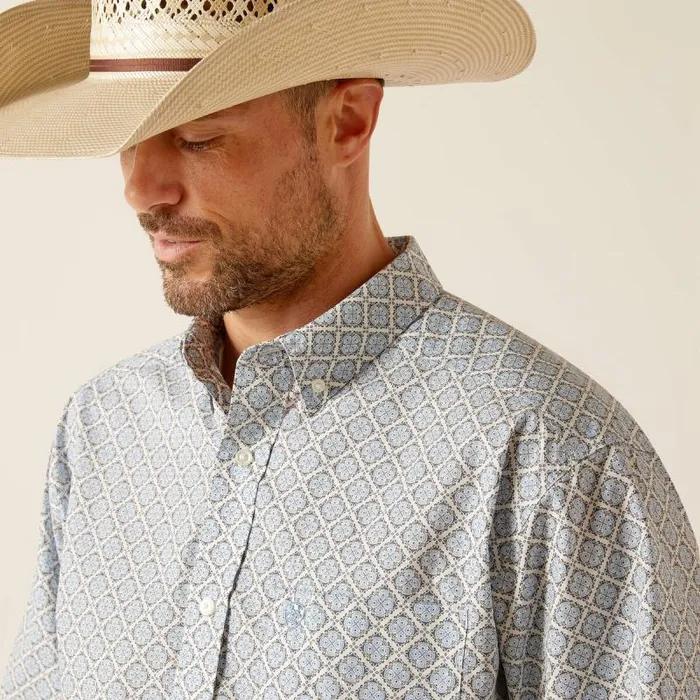 Men Button Down Shirts Ariat Jett Classic Fit Shirt Ceramic Teal