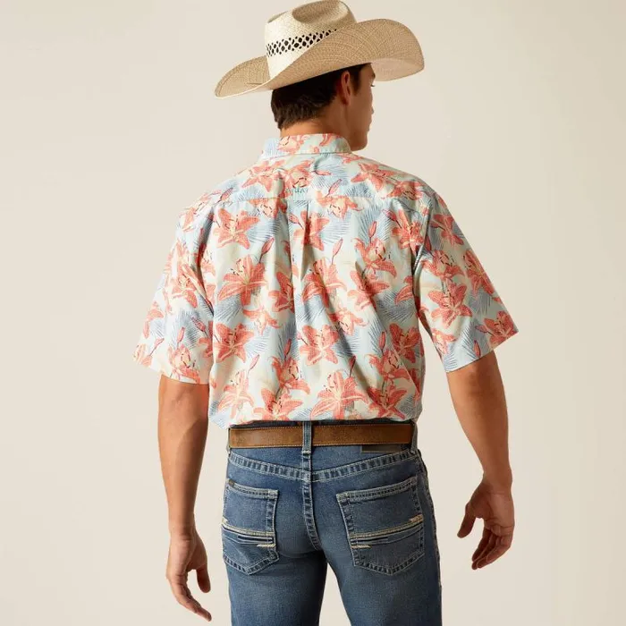 Men Button Down Shirts Ariat Kolr Classic Fit Shirt Sky