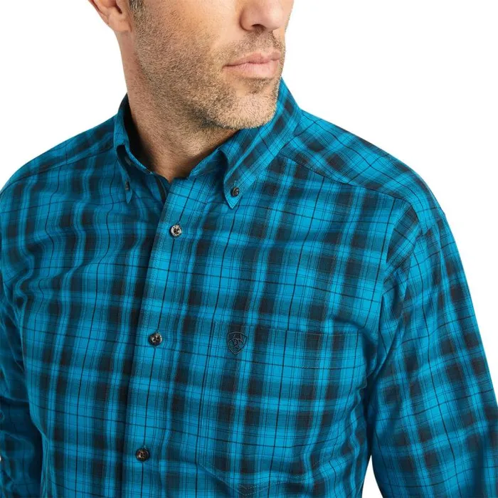 Men Button Down Shirts Ariat Pro Series Kingston Fitted Shirt Ocean Depths