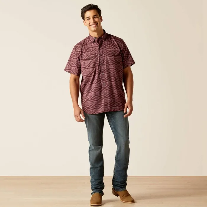 Men Button Down Shirts Ariat VentTEK Western Fitted Shirt Dark Redwood Men Button Down Shirts Ariat VentTEK Western Fitted Shirt Dark Redwood