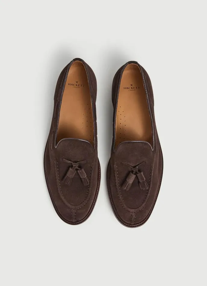 Men Casual Shoes Hackett London Moccasins With Suede Tassels Brown