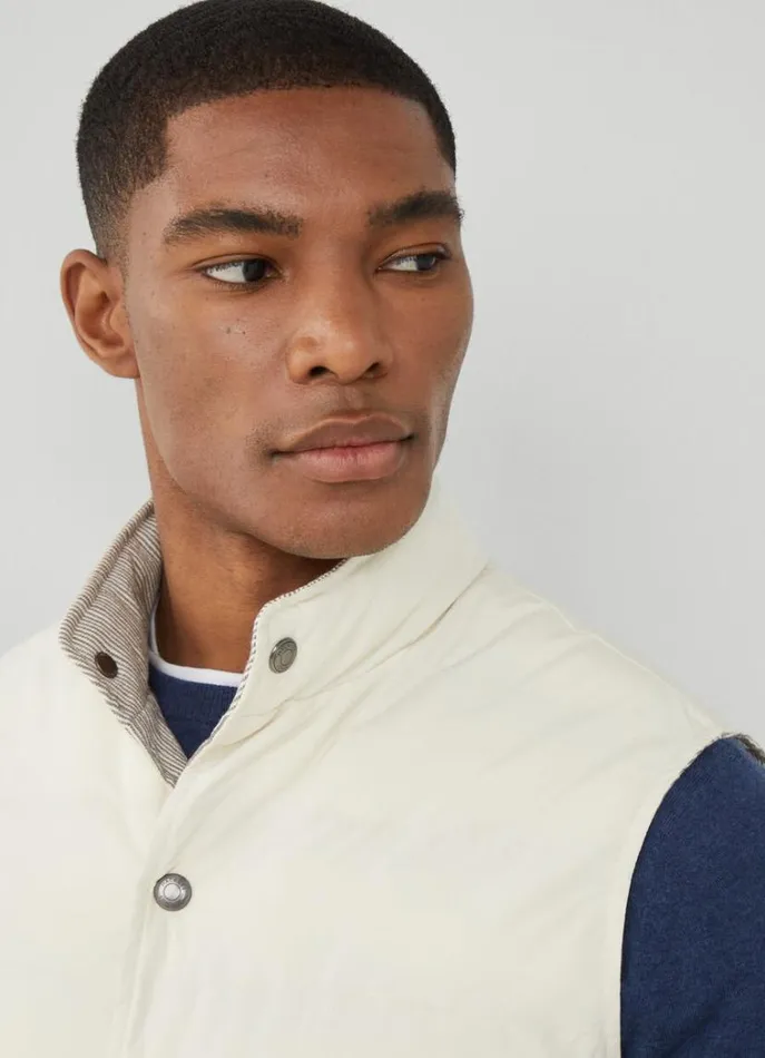 Men Coats and Jackets Hackett London Reversible Padded Gilet Beige