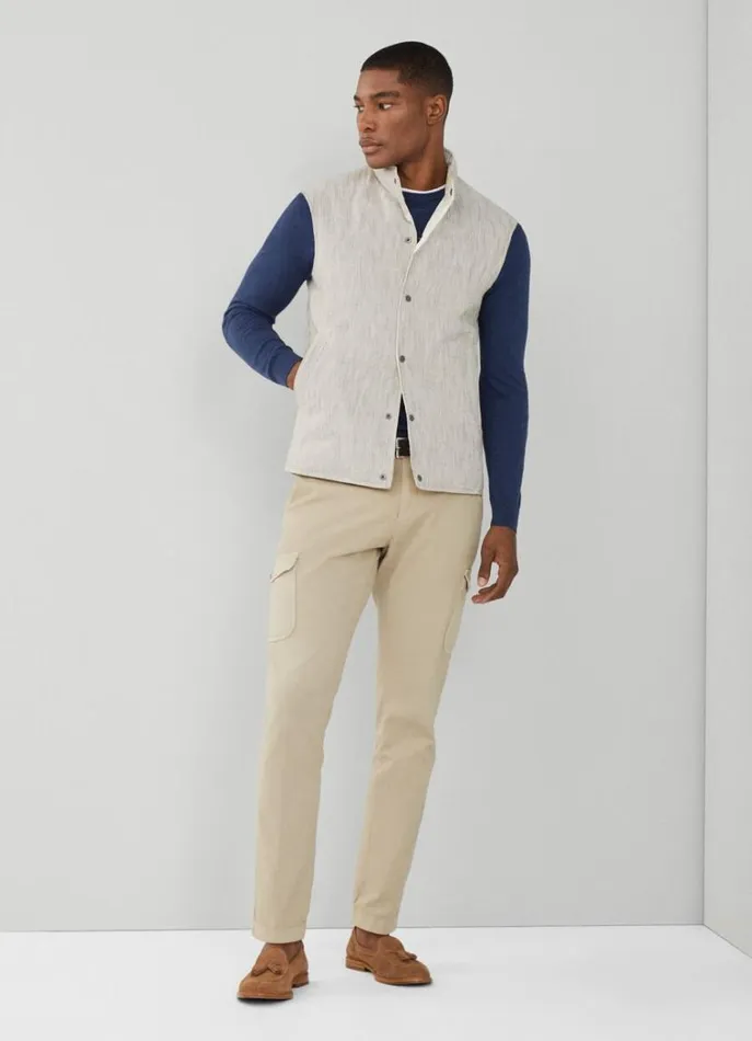 Men Coats and Jackets Hackett London Reversible Padded Gilet Beige