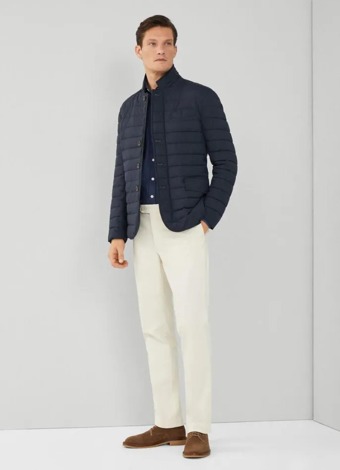 Men Coats and Jackets Hackett London Ultralight Padded Blazer Navy