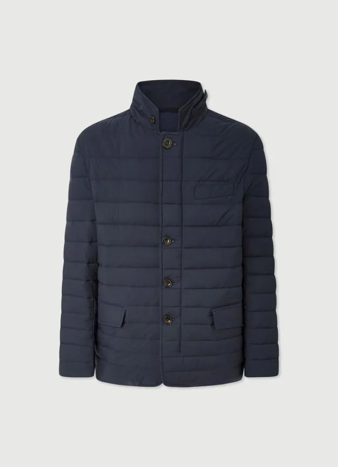 Men Coats and Jackets Hackett London Ultralight Padded Blazer Navy