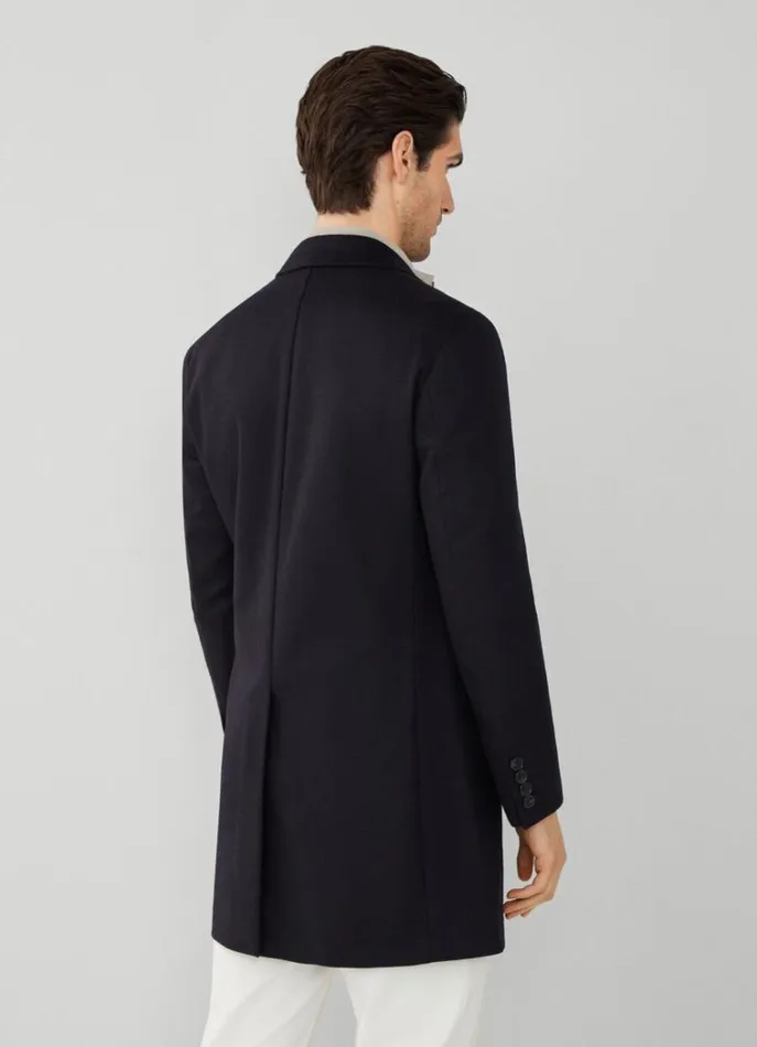 Men Coats and Jackets Hackett London Wool And Cashmere Coat Navy