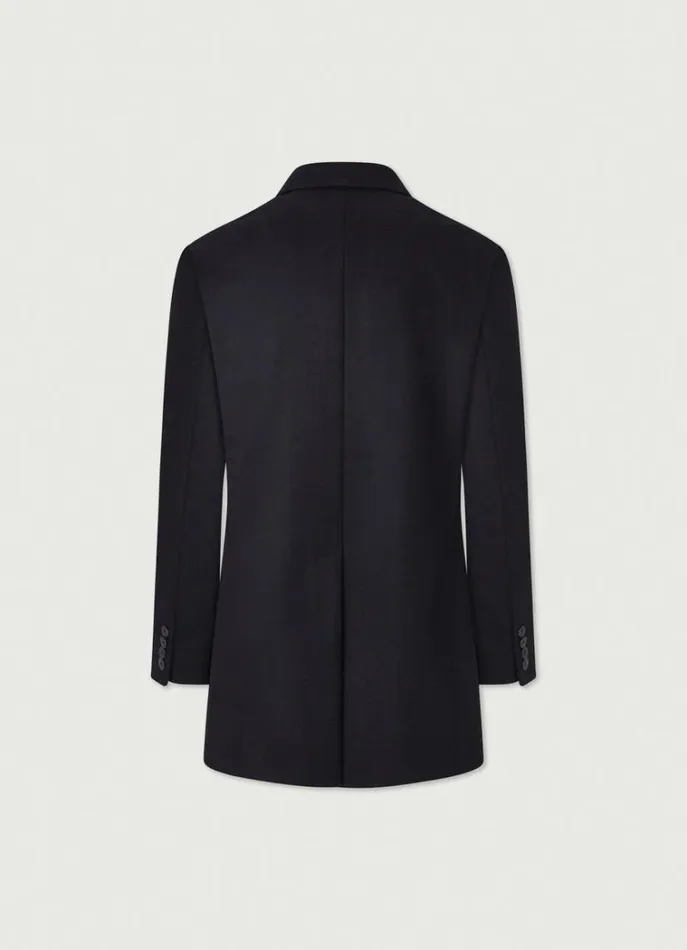 Men Coats and Jackets Hackett London Wool And Cashmere Coat Navy