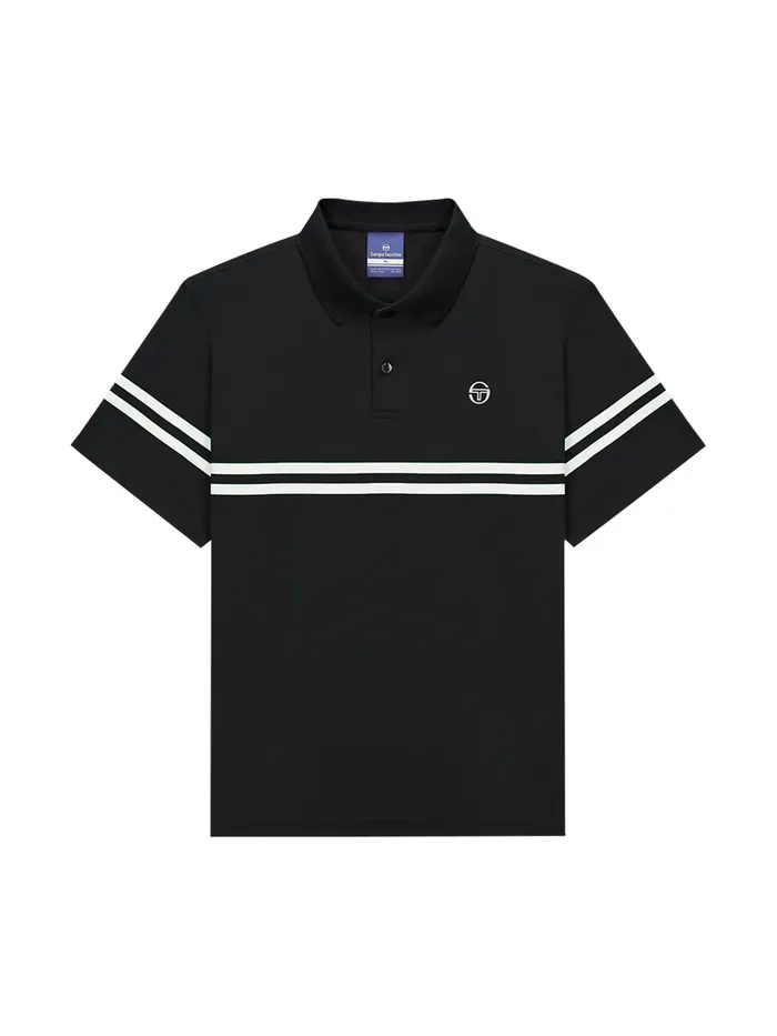 Men Court Styles Sergio Tacchini Essential Damarindo Polo Shirt Black Black