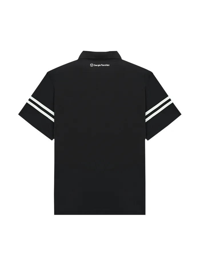 Men Court Styles Sergio Tacchini Essential Damarindo Polo Shirt Black Black