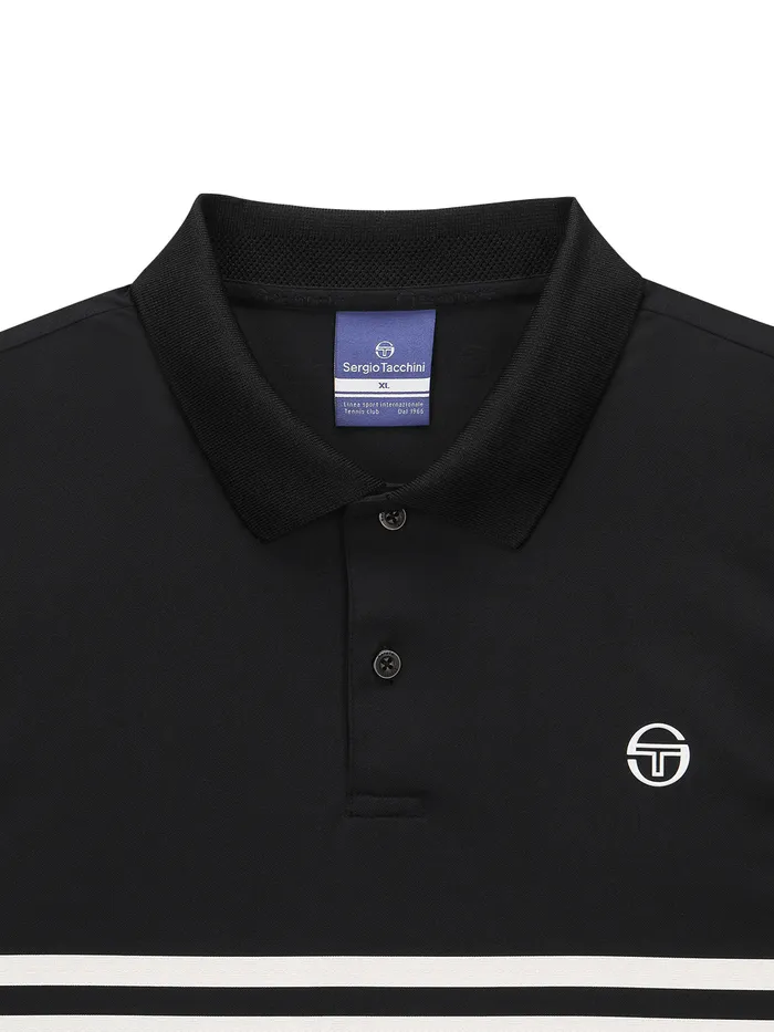 Men Court Styles Sergio Tacchini Essential Damarindo Polo Shirt Black Black