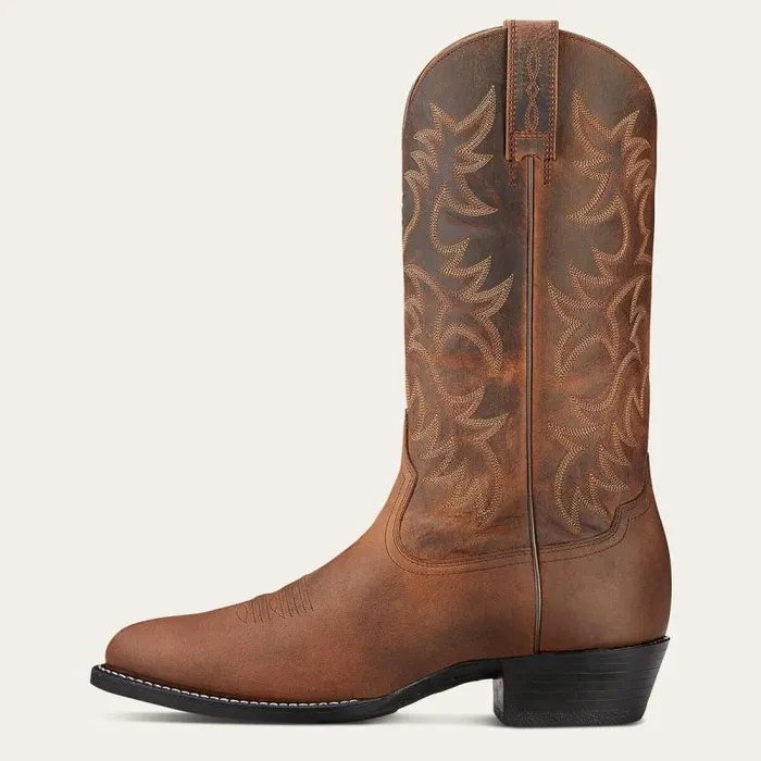 Men Dress and Fashion Boots Ariat Heritage R Toe Western Boot Distressed Brown Men Dress and Fashion Boots Ariat Heritage R Toe Western Boot Distressed Brown