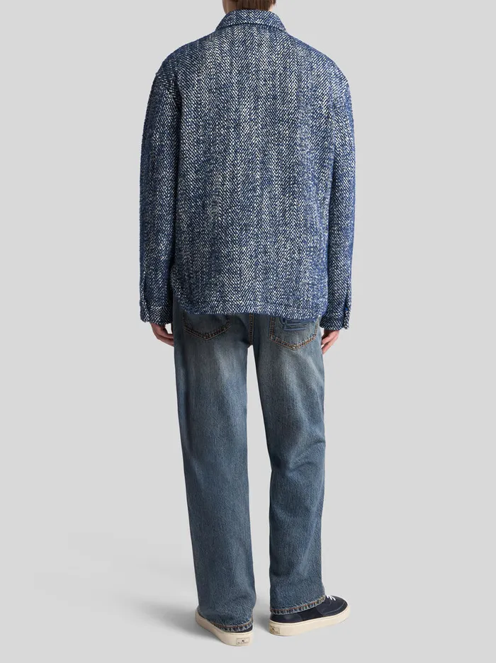 Men Etro Coats And Outerwear Wool And Alpaca WoolBlend Overshirt Navy Blue Men Etro Coats And Outerwear Wool And Alpaca WoolBlend Overshirt Navy Blue
