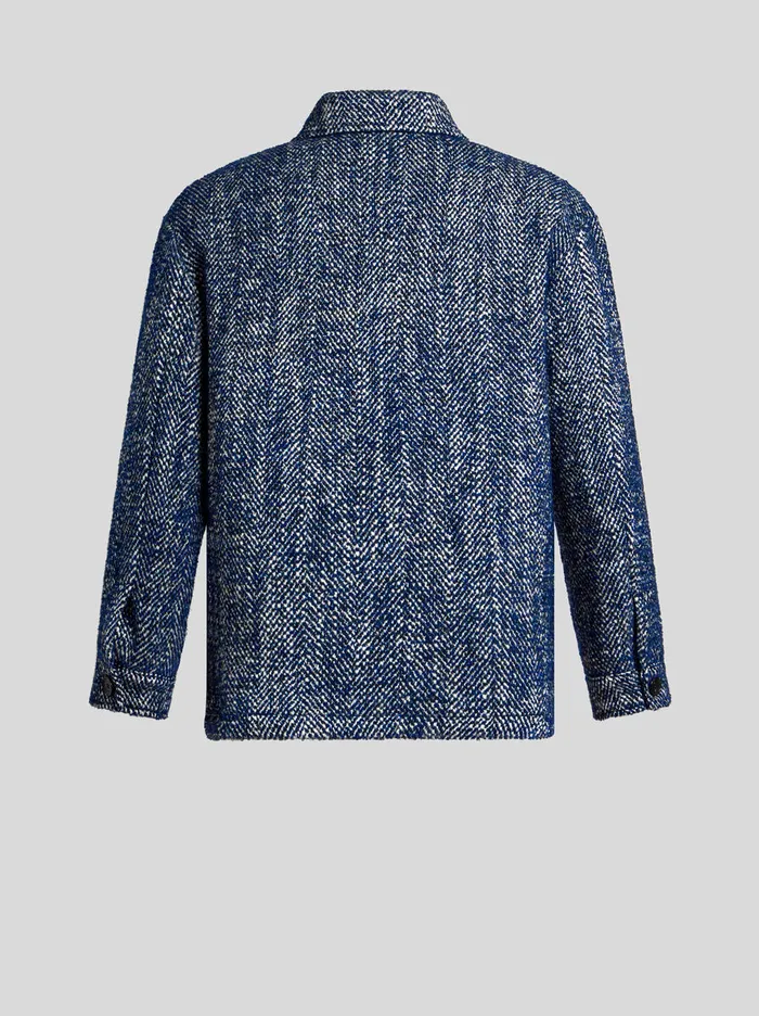 Men Etro Coats And Outerwear Wool And Alpaca WoolBlend Overshirt Navy Blue Men Etro Coats And Outerwear Wool And Alpaca WoolBlend Overshirt Navy Blue