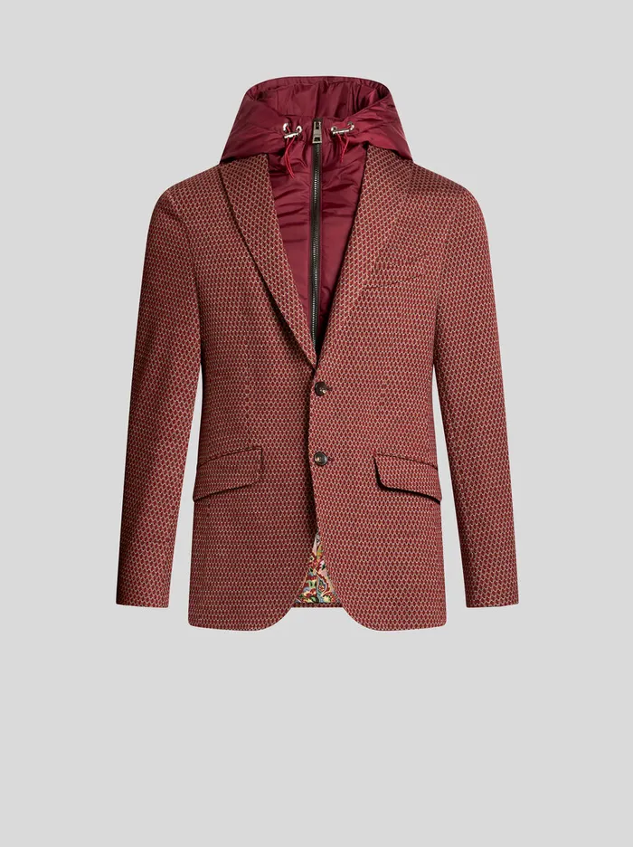 Men Etro Jackets Blazer With Removable Bib Red