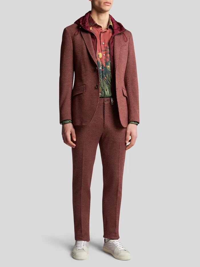 Men Etro Jackets Blazer With Removable Bib Red Men Etro Jackets Blazer With Removable Bib Red