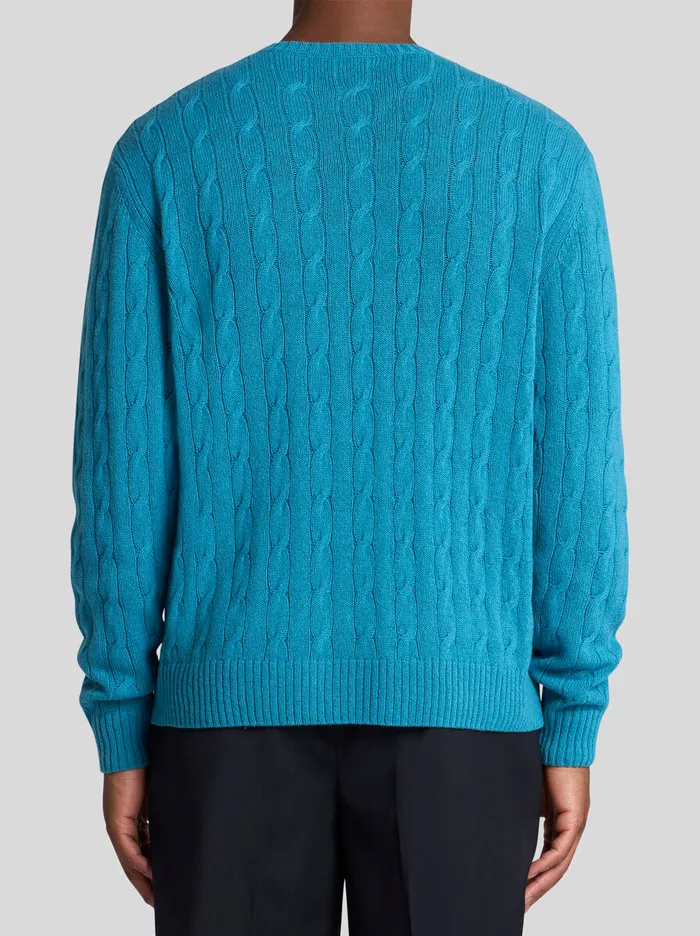Men Etro Knitwear CableKnit Cashmere Sweater Light Blue Men Etro Knitwear CableKnit Cashmere Sweater Light Blue