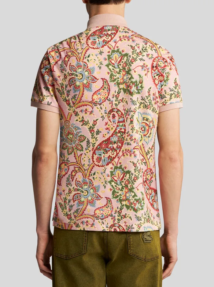 Men Etro Polo Shirts Floral Paisley Polo Shirt Orange Men Etro Polo Shirts Floral Paisley Polo Shirt Orange