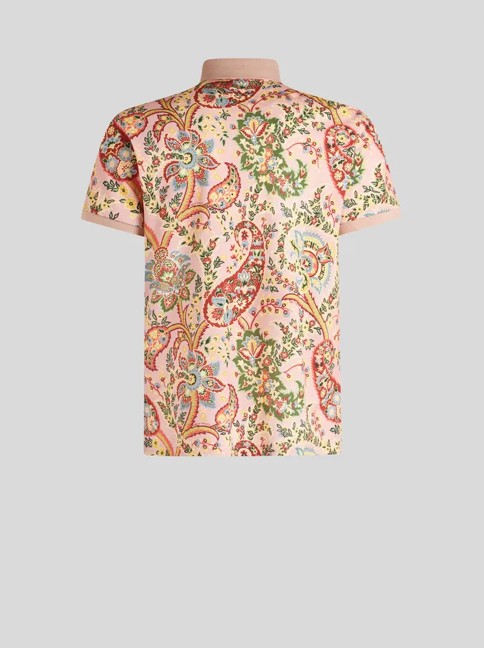 Men Etro Polo Shirts Floral Paisley Polo Shirt Orange Men Etro Polo Shirts Floral Paisley Polo Shirt Orange