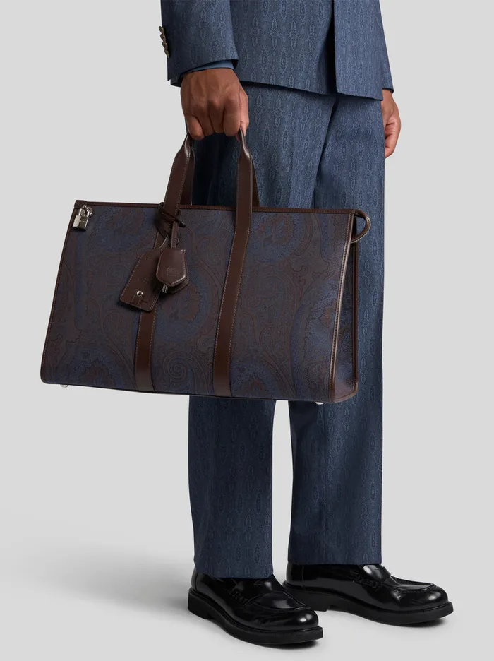 Men Etro Travel Bags Paisley Travel Bag Navy Blue Men Etro Travel Bags Paisley Travel Bag Navy Blue
