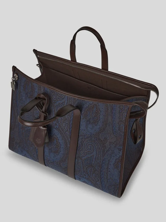 Men Etro Travel Bags Paisley Travel Bag Navy Blue Men Etro Travel Bags Paisley Travel Bag Navy Blue