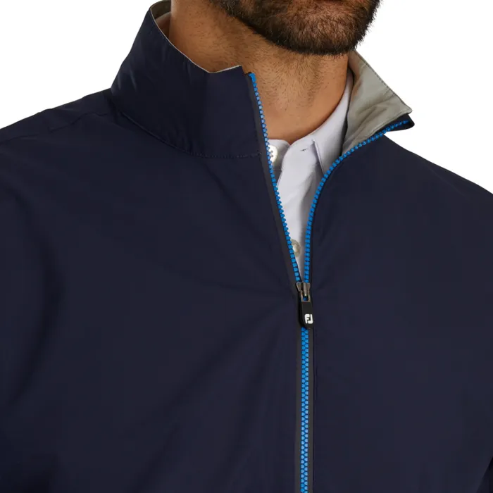 Men FootJoy Outer Layers HydroLite X Rain Jacket Navy Grey Men FootJoy Outer Layers HydroLite X Rain Jacket Navy Grey