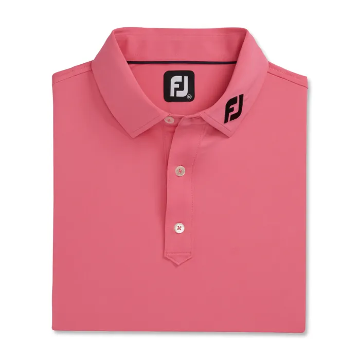 Men FootJoy Shirts Solid Lisle 8211 FJ Tour Collar Watermelon