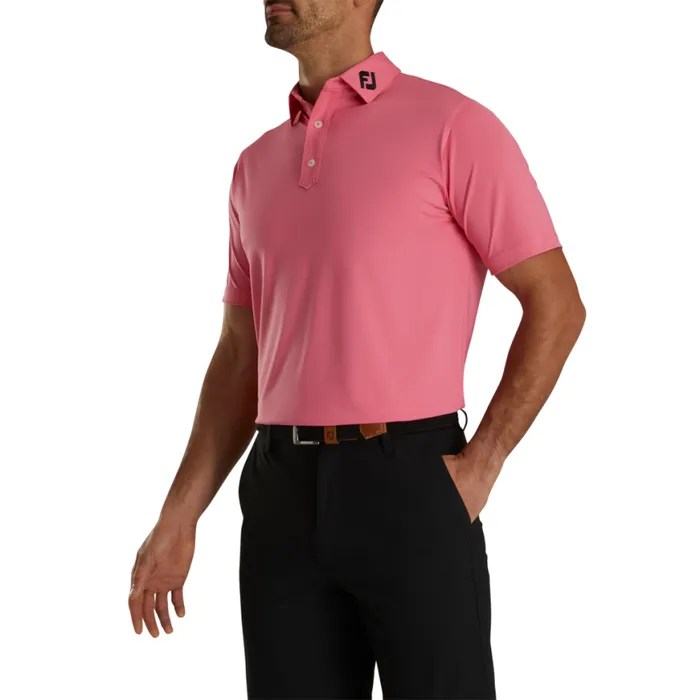 Men FootJoy Shirts Solid Lisle 8211 FJ Tour Collar Watermelon Men FootJoy Shirts Solid Lisle 8211 FJ Tour Collar Watermelon