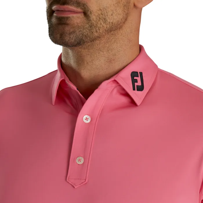Men FootJoy Shirts Solid Lisle 8211 FJ Tour Collar Watermelon Men FootJoy Shirts Solid Lisle 8211 FJ Tour Collar Watermelon