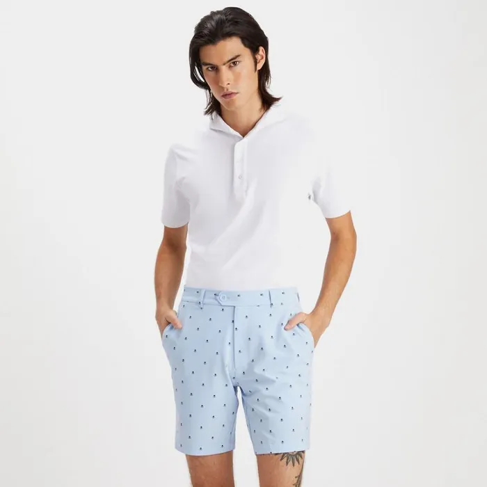 Men GFORE Blue Skull and T039s Maverick 4Way Stretch Golf Shorts