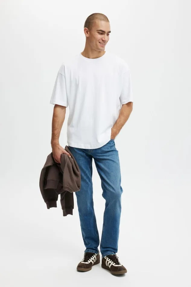 Men Jeans Cotton On Slim Tapered Jean Monolith Blue