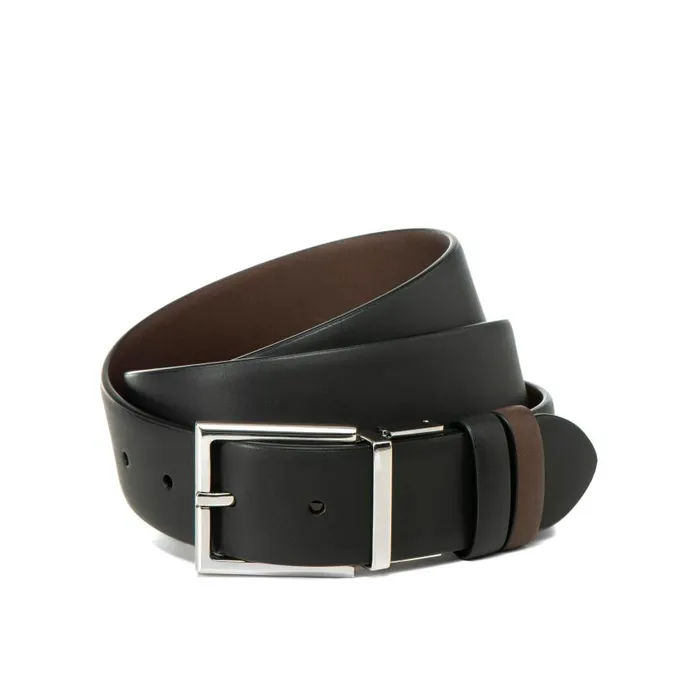 Men Leather Belt Black Fratelli Rossetti Belts