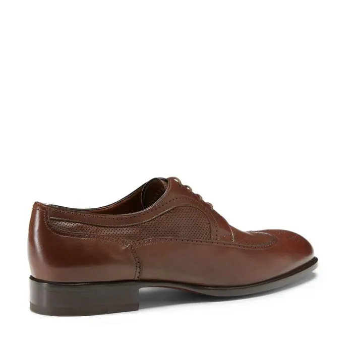 Men Leather Derby Shoe Tobacco Brown Fratelli Rossetti LaceUp Shoes